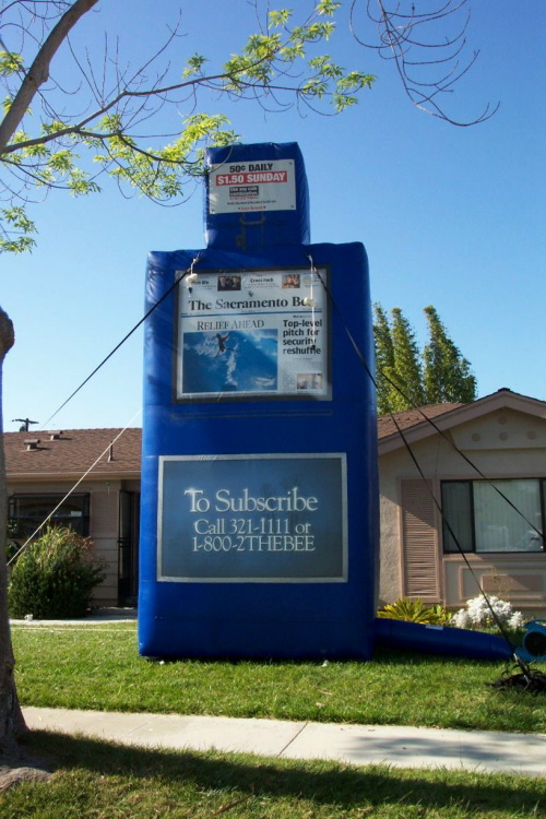 Inflatable Product Replicas sac bee newspaper stand